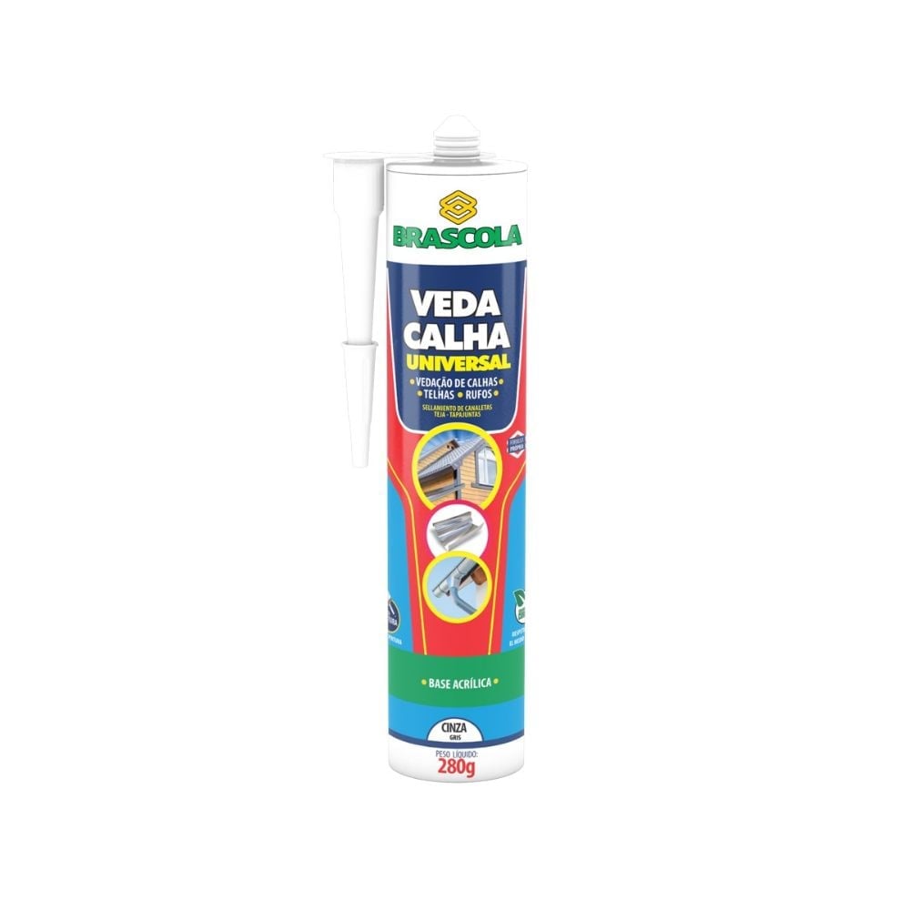 Cola Veda Calha Brascola Universal Cinza 280g | 3030006