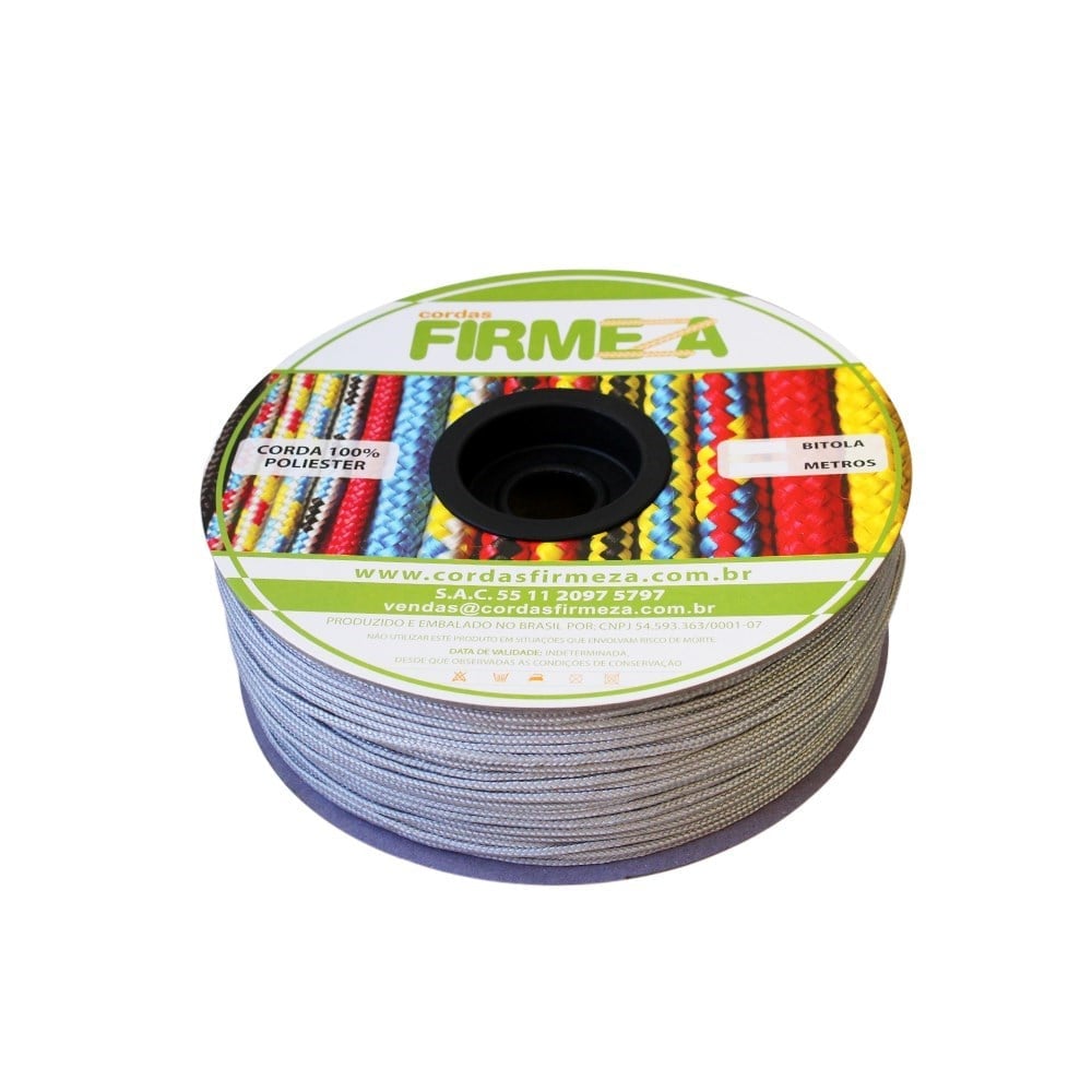 Corda Poliéster Firmeza Carretel Branca 6MM/150M 20608