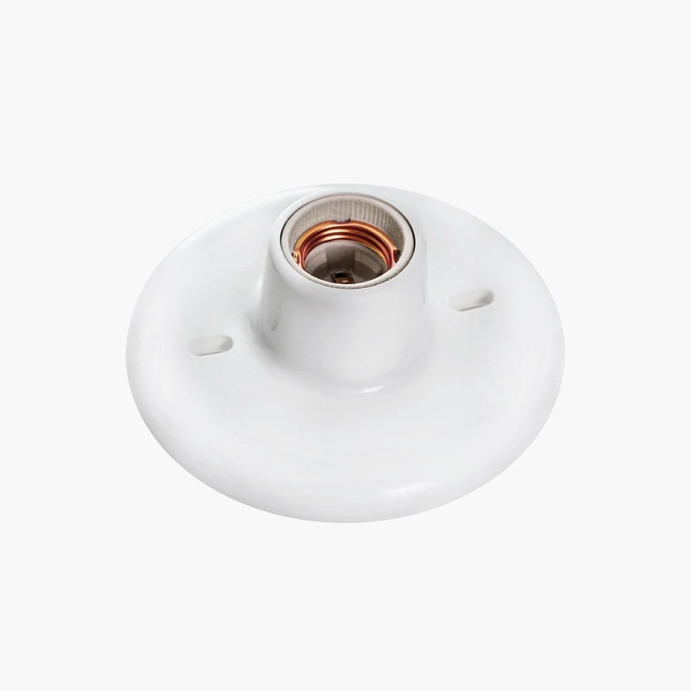 Plafonier PVC Opl Branco Redondo Soquete Porcelana E27 3295