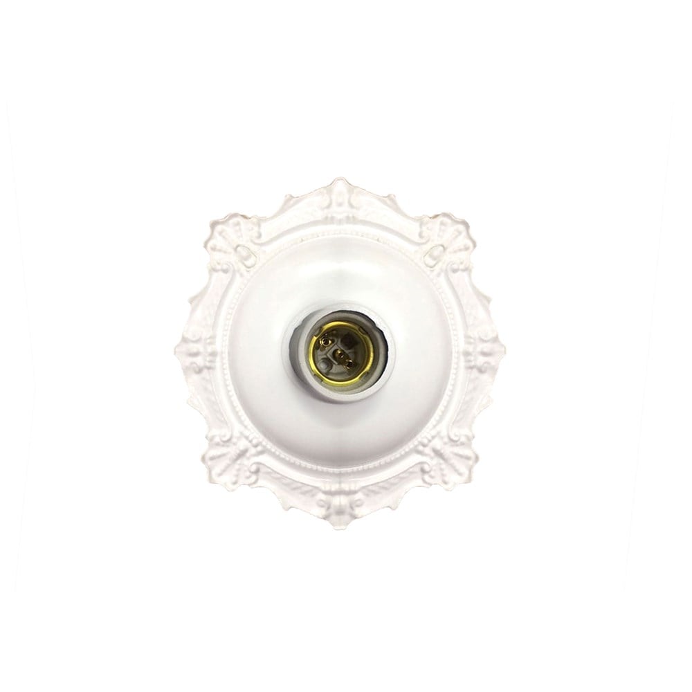 Plafonier PVC Elite Decorativo Branco Soquete Porcelana 27